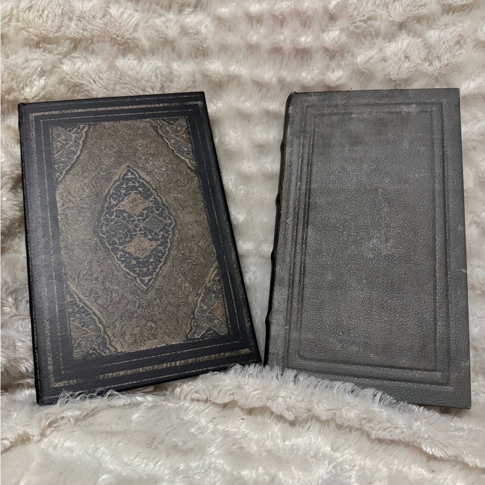 2 faux Elegant Black and Gray Hardcover books
